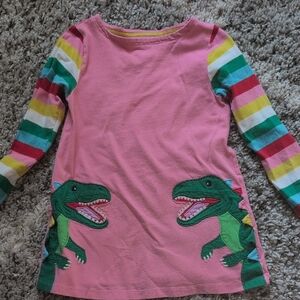 Mini Boden Pink Dinosaur Long Sleeve Shirt